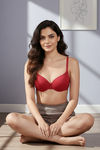 Zivame Beautiful Basics Padded Wired Medium Coverage T-Shirt Bra - Chinese Red — thumbnail 6
